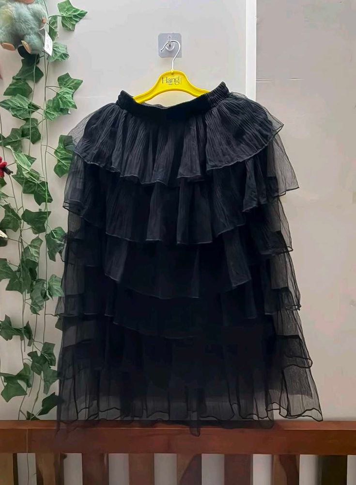 Black Tiered Tulle Skirt