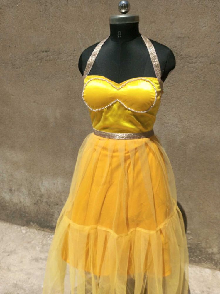 Stunning Yellow Gown with Embellishments