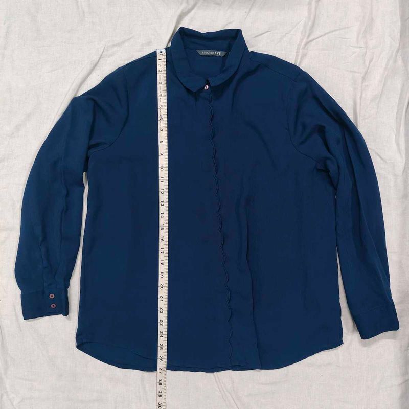 Blue Collared Long Sleeve Shirt
