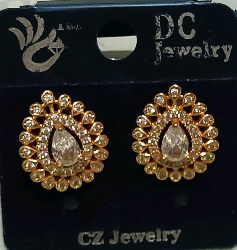 Elegant Gold CZ Earrings