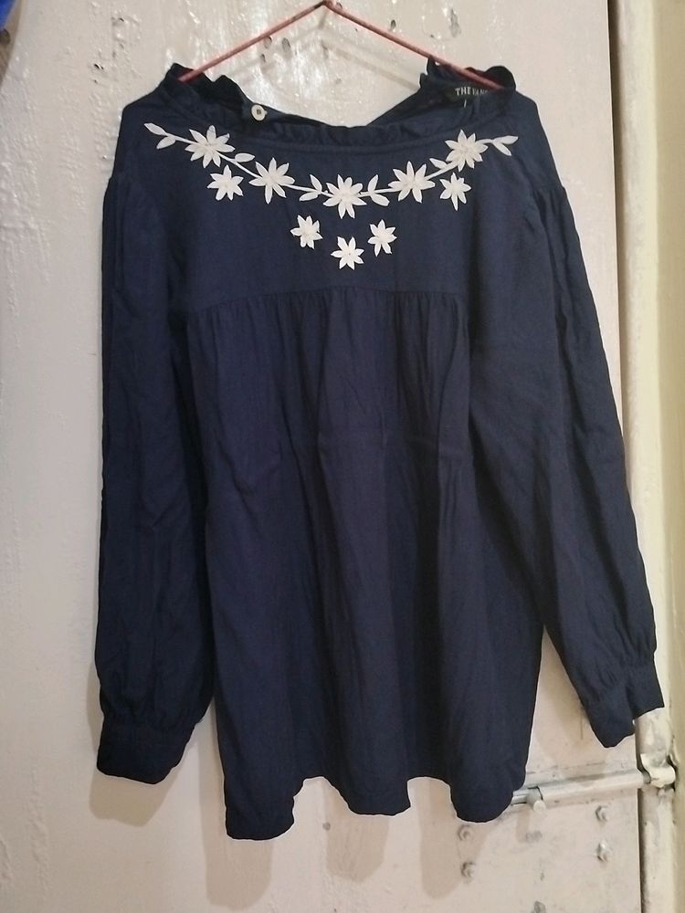 Navy Blue 3/4th Sleeves Top