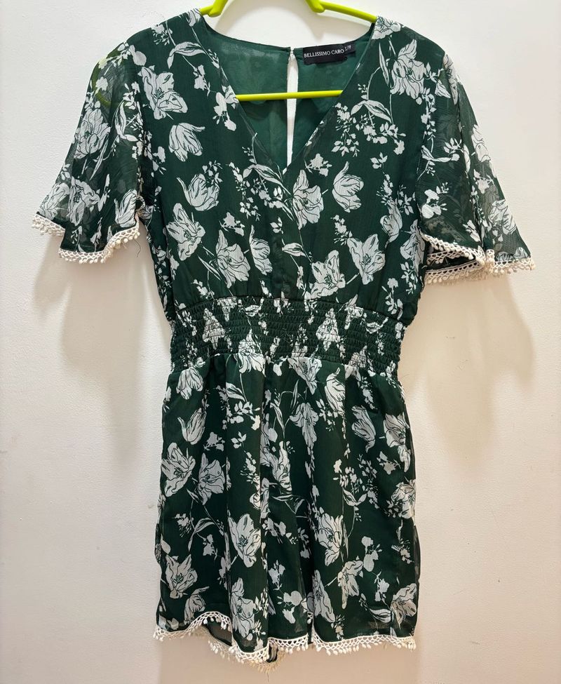 Bellissimo Caro Romper With Smocked Waist