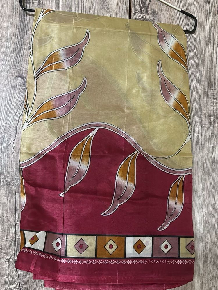 Beautiful Saree with Leaf Print