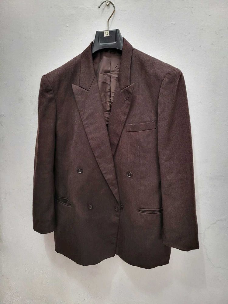 Vintage Brown Double-Breasted Blazer