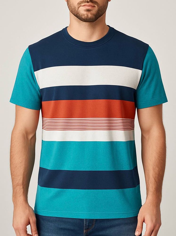 Men's Striped Crew Neck T-Shirt