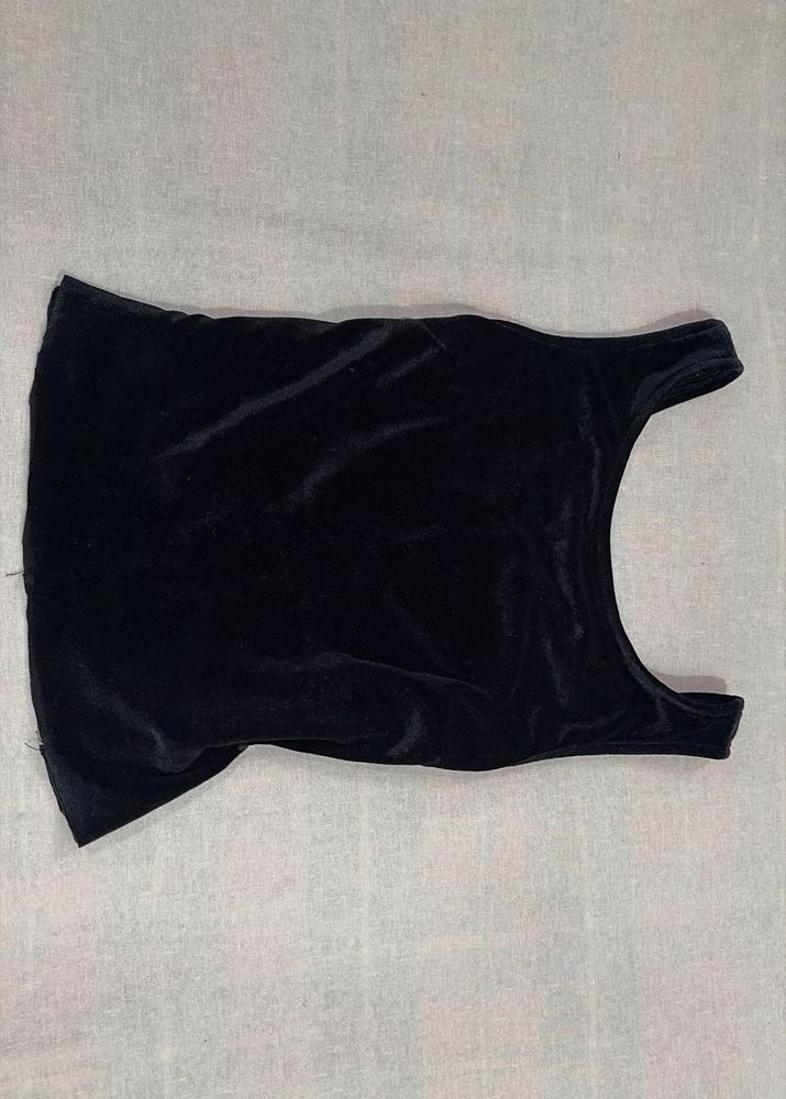 Black Velvet Blouse Top