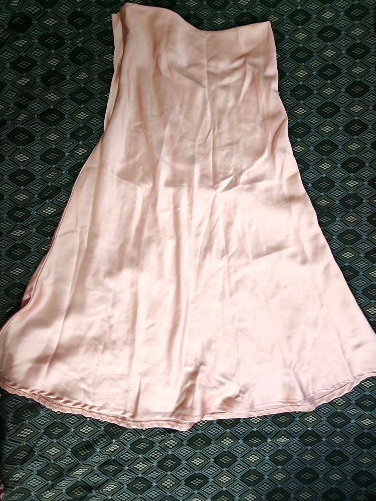 Pink Satin Skirt