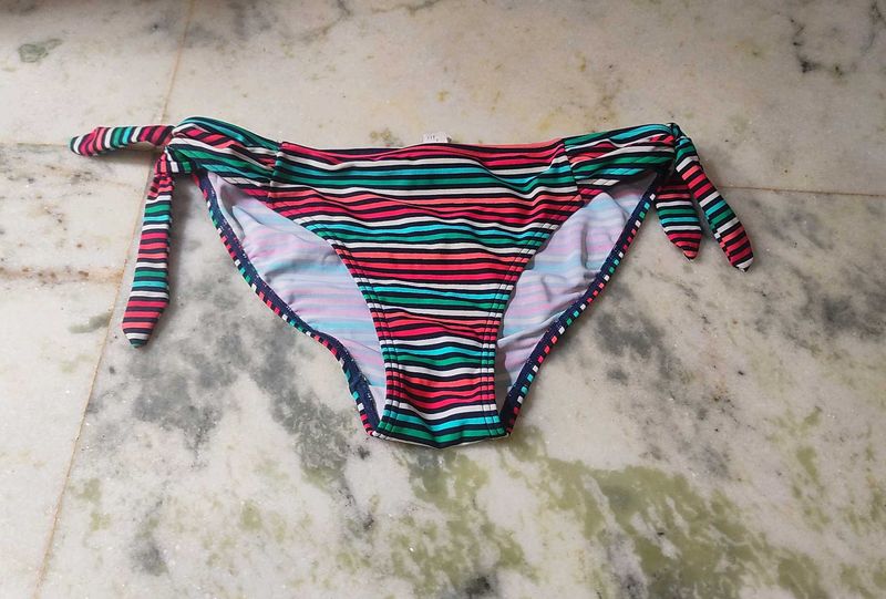 Colorful Striped Tie-Side Bikini Bottoms