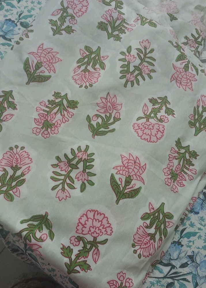Floral Print Cotton Dress Material