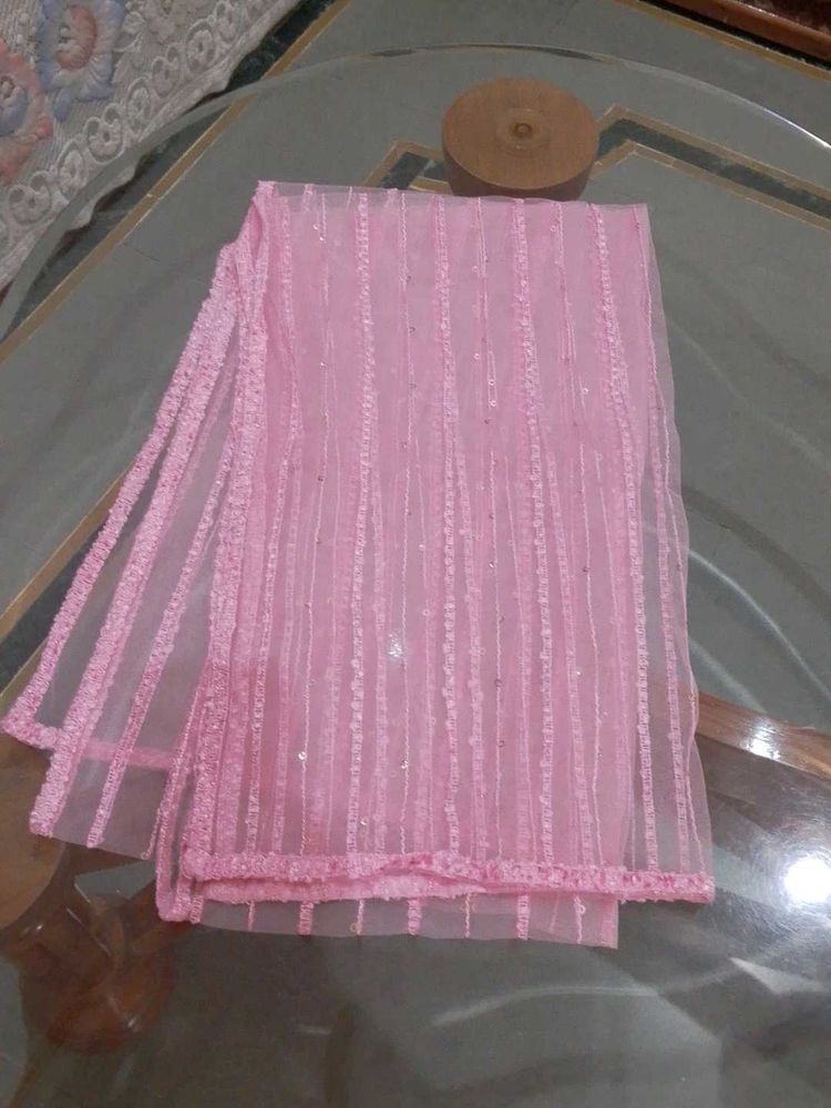 Sparkly Pink Net Dupatta