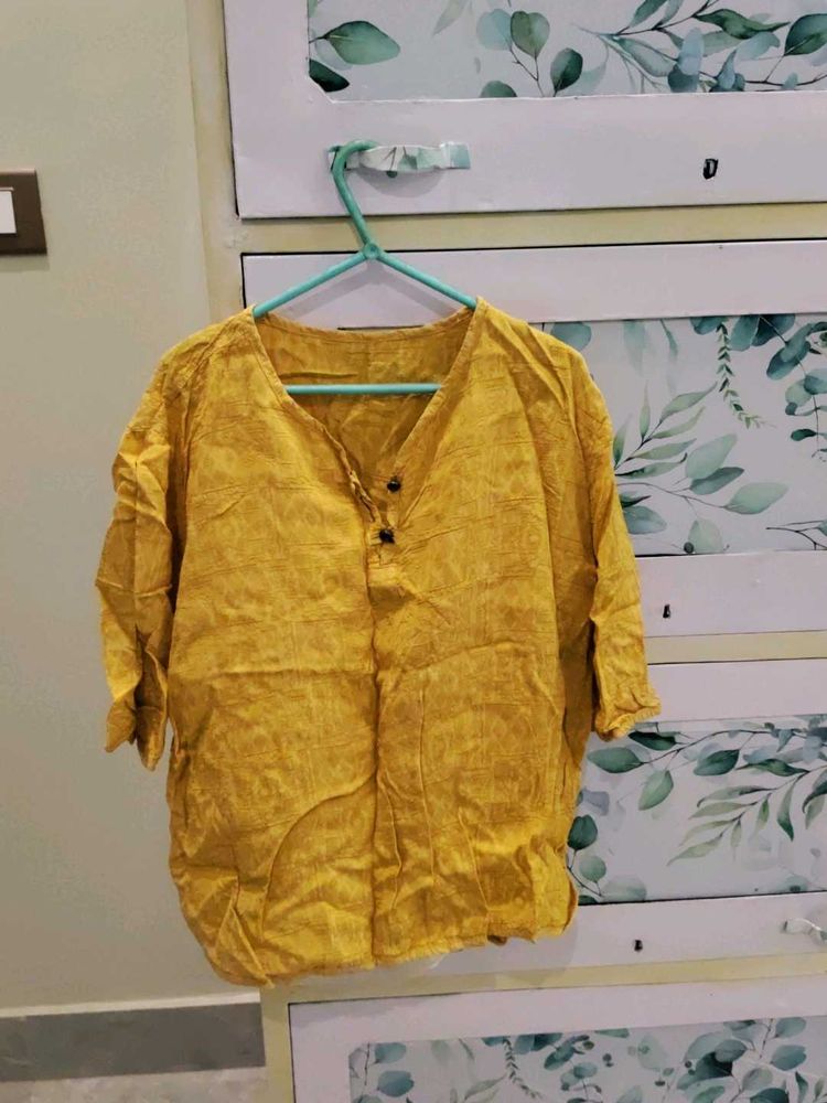Yellow Cotton Kurta