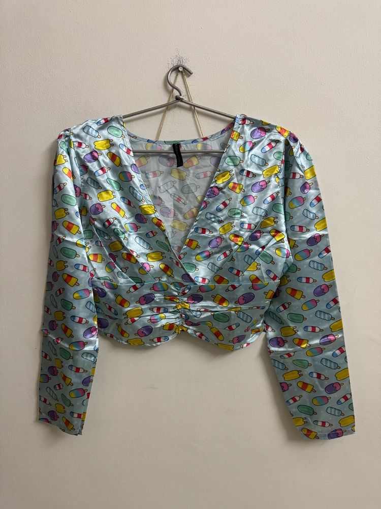 Patterned Crop Top