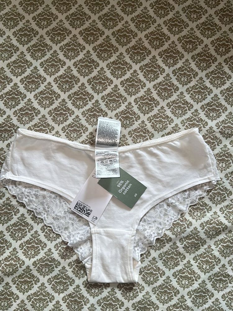 H&amp;M White Lace Trim Briefs