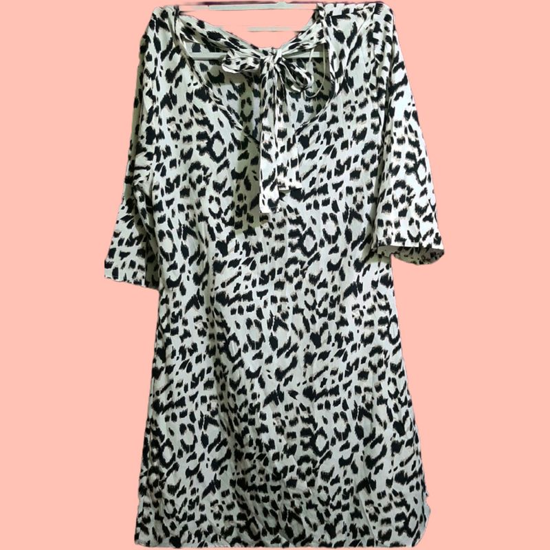 Preppy Animal Print A-line Mini Dress