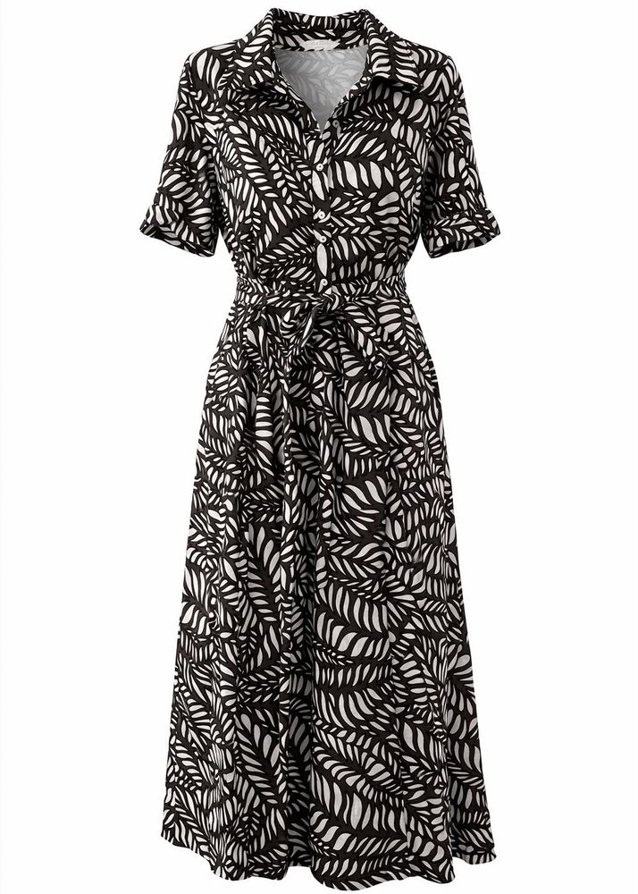 H&amp;M - Chic Leaf Print Midi Dress