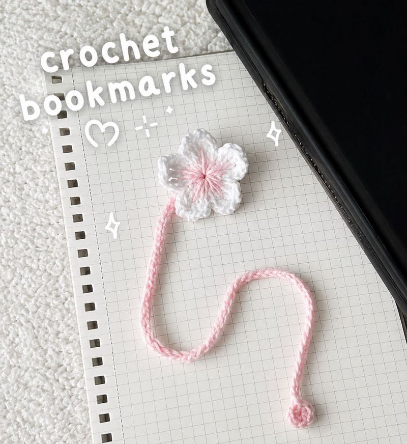Handmade Crochet Flower Bookmark