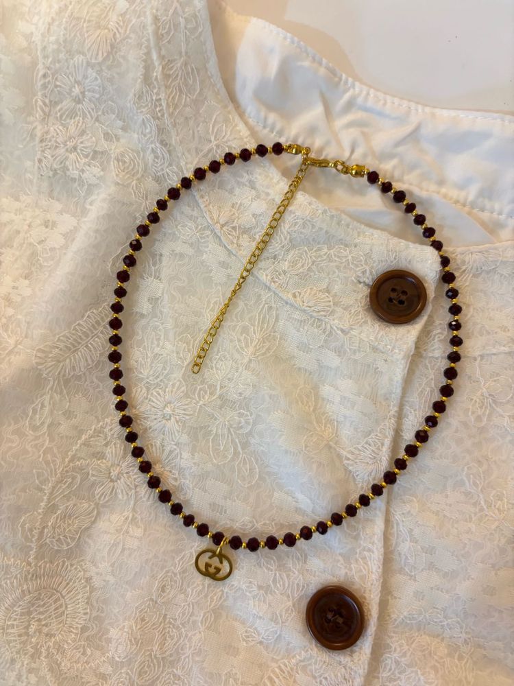 Elegant Beaded Necklace with Charm