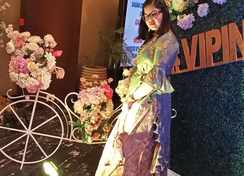Kurti With Skirt Set Along Neck piece