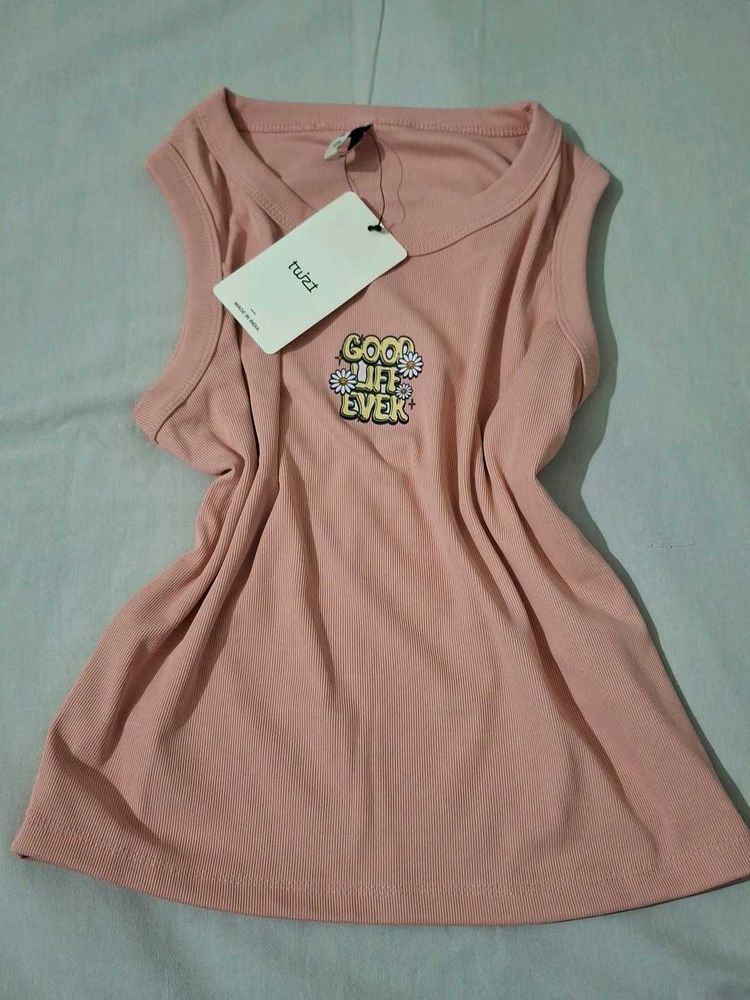 Brand New Cute Pink Graphic Tank Top