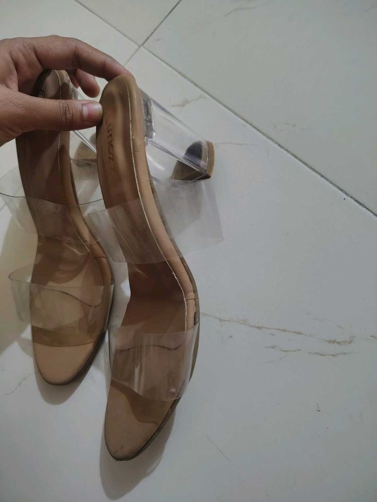 Stylish Transparent Block Heels