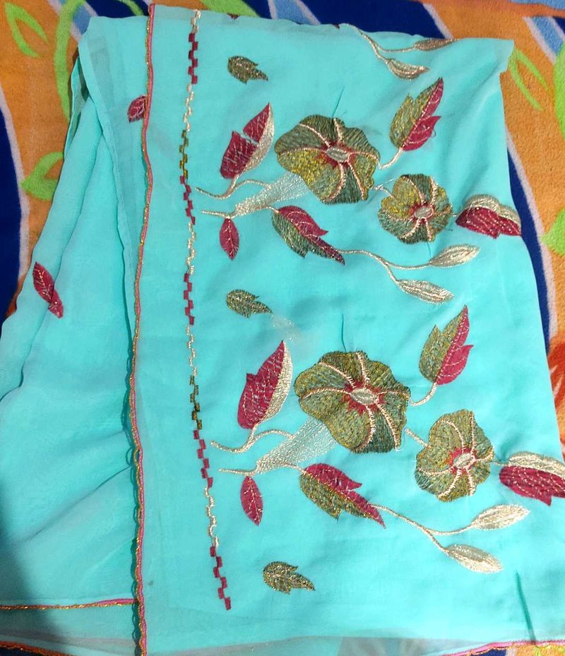 Embroidered Silk Saree