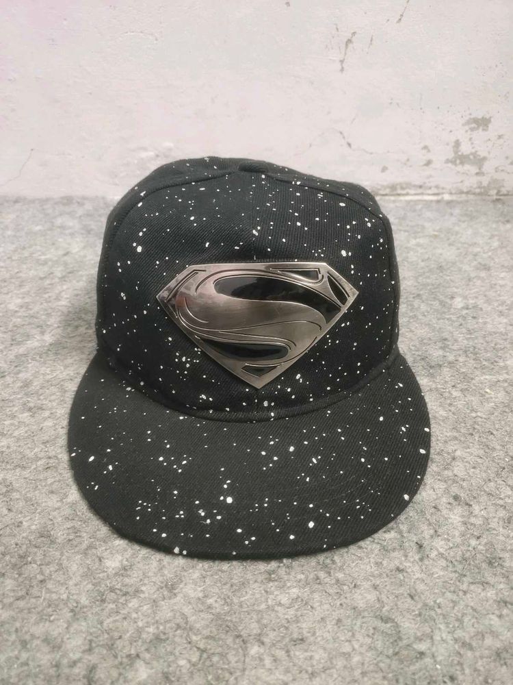 Superman Snapback Hat with metal logo