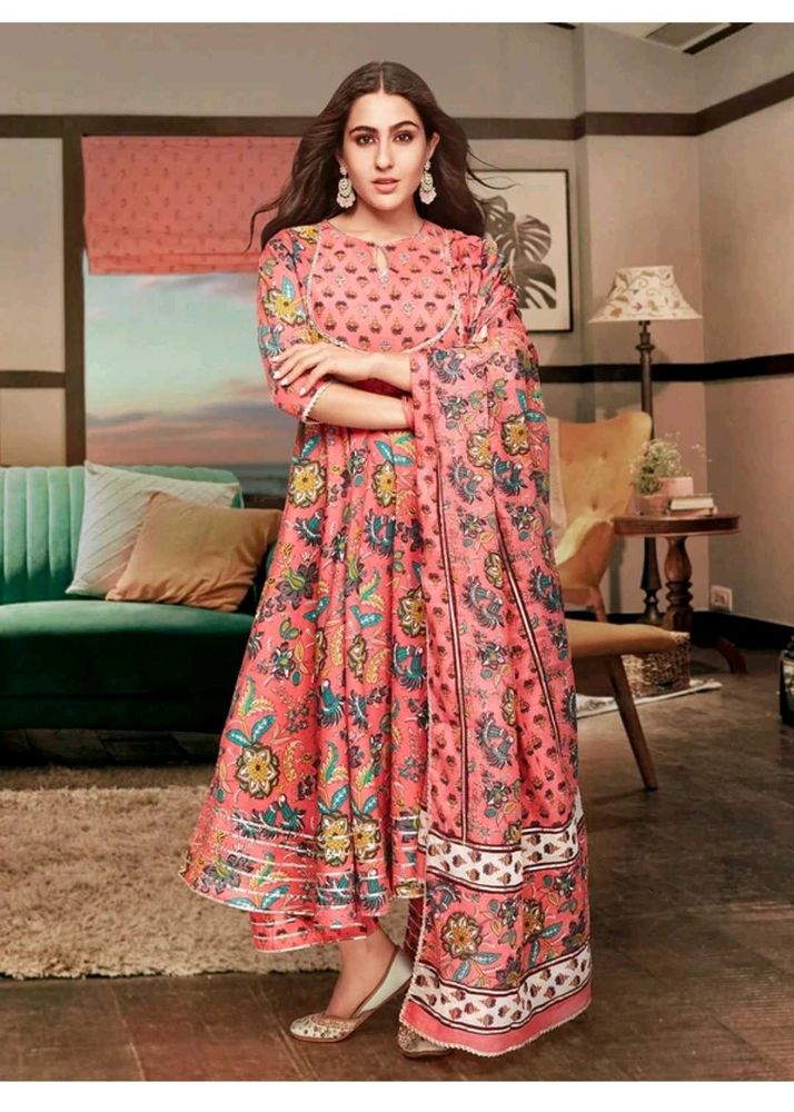Elegant Floral Print Kurta set with Dupatta