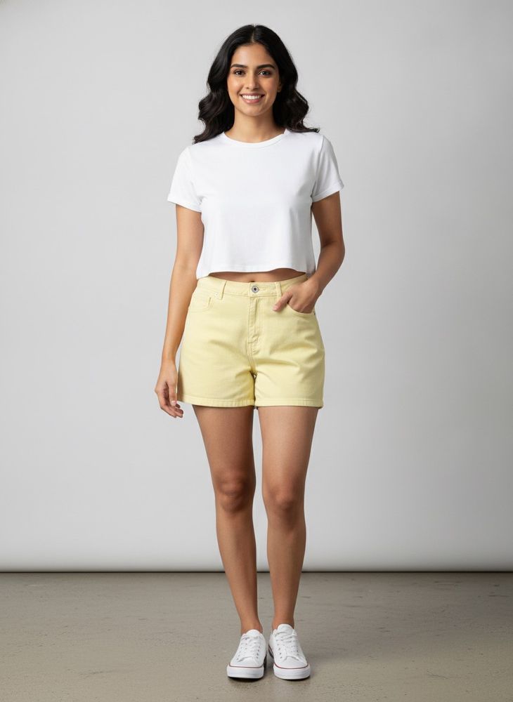 Cute Yellow Denim Shorts