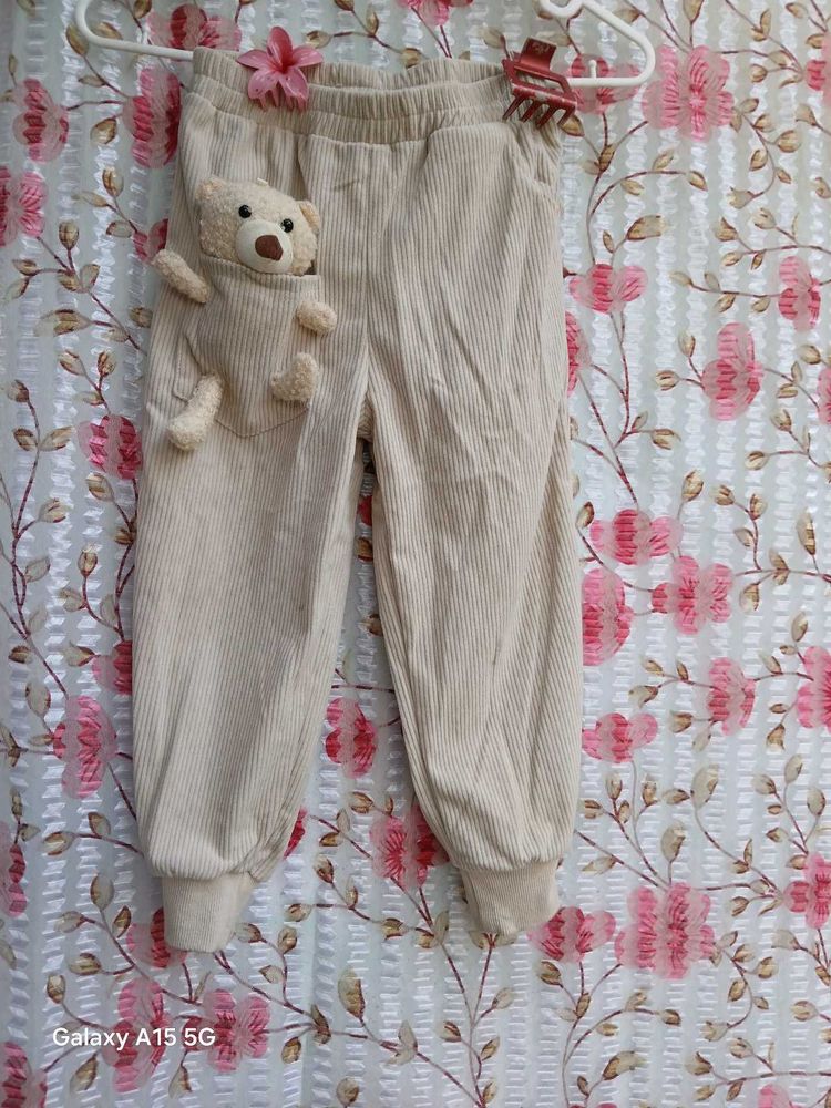 Adorable Teddy Bear Corduroy Pants