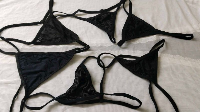 Black Lace Bikini Panties Set