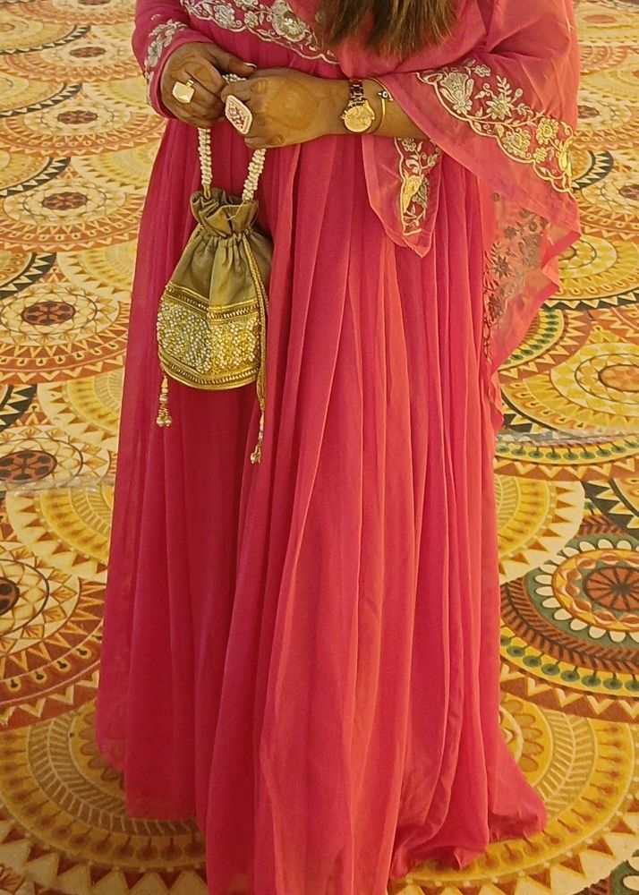 Pink Ethnic Long Gown