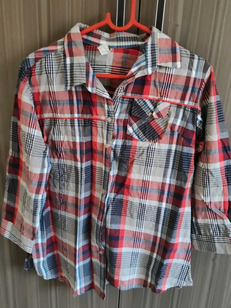Plaid Button-Down Shirt
