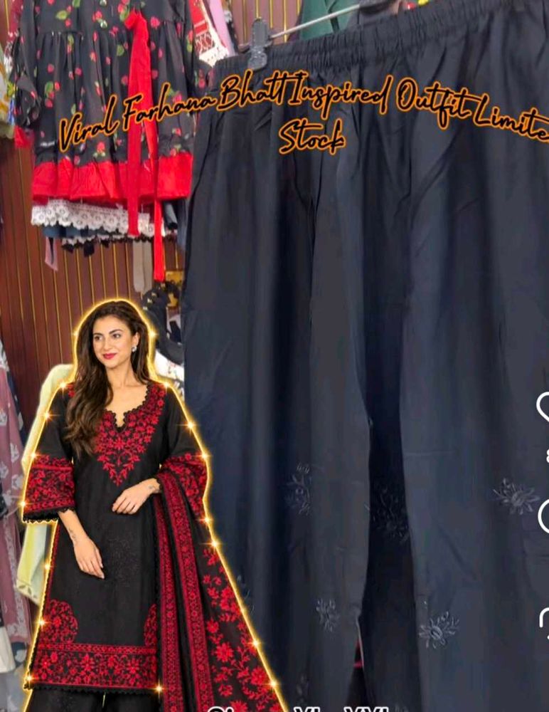 Black Embroidered Kurta Set