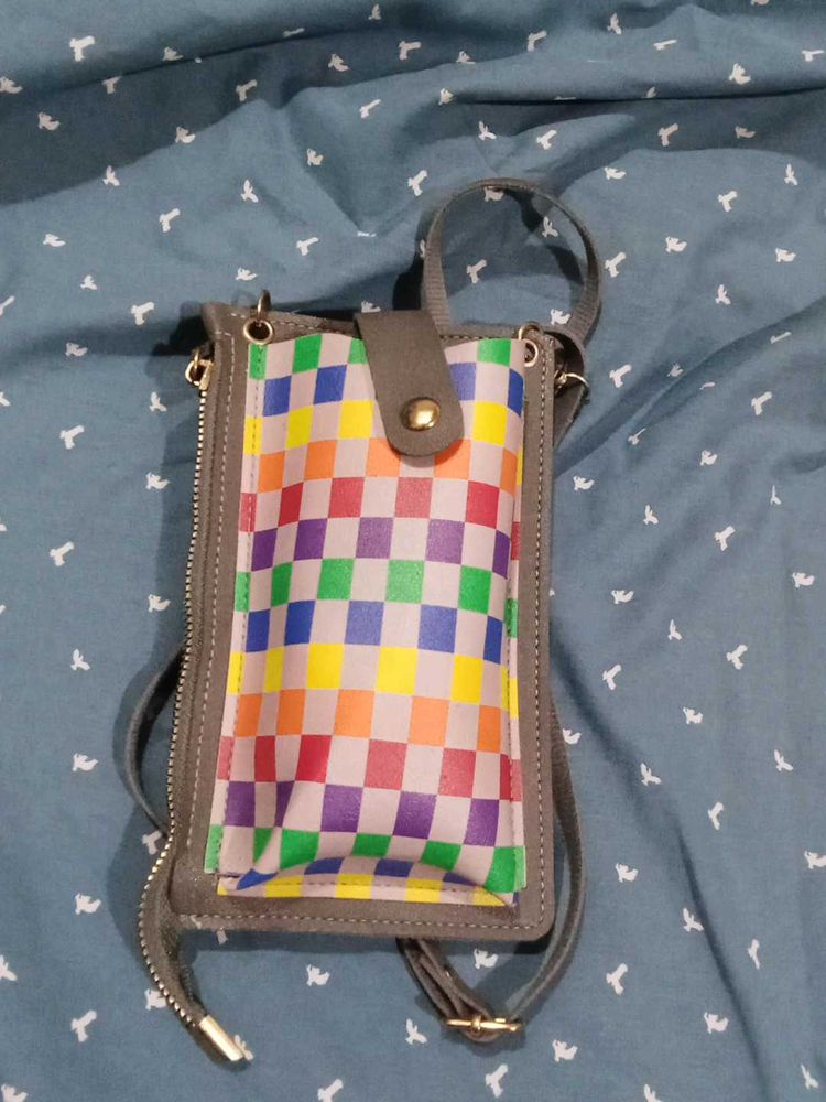 Colorful Checkered Crossbody Bag