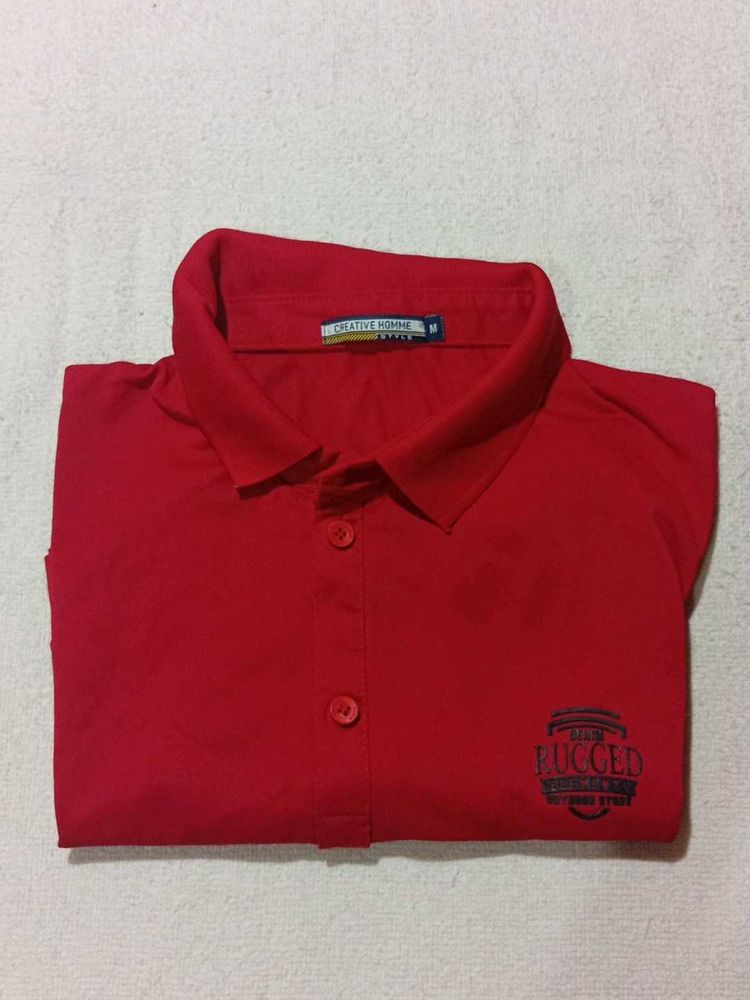 Men's Red Casual Shirt