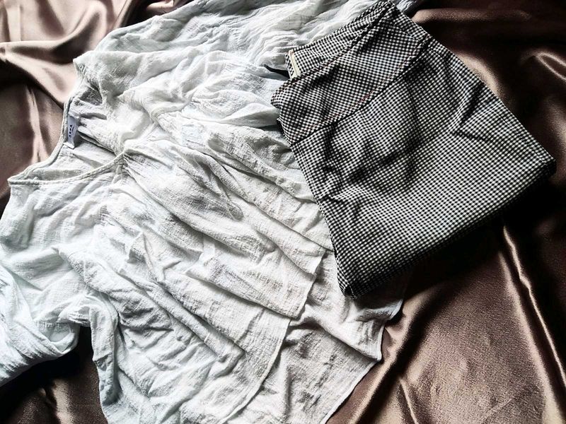 Combo Pure Cotton Top With Check Print Pants
