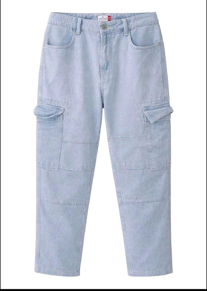 Light Wash Cargo Jeans