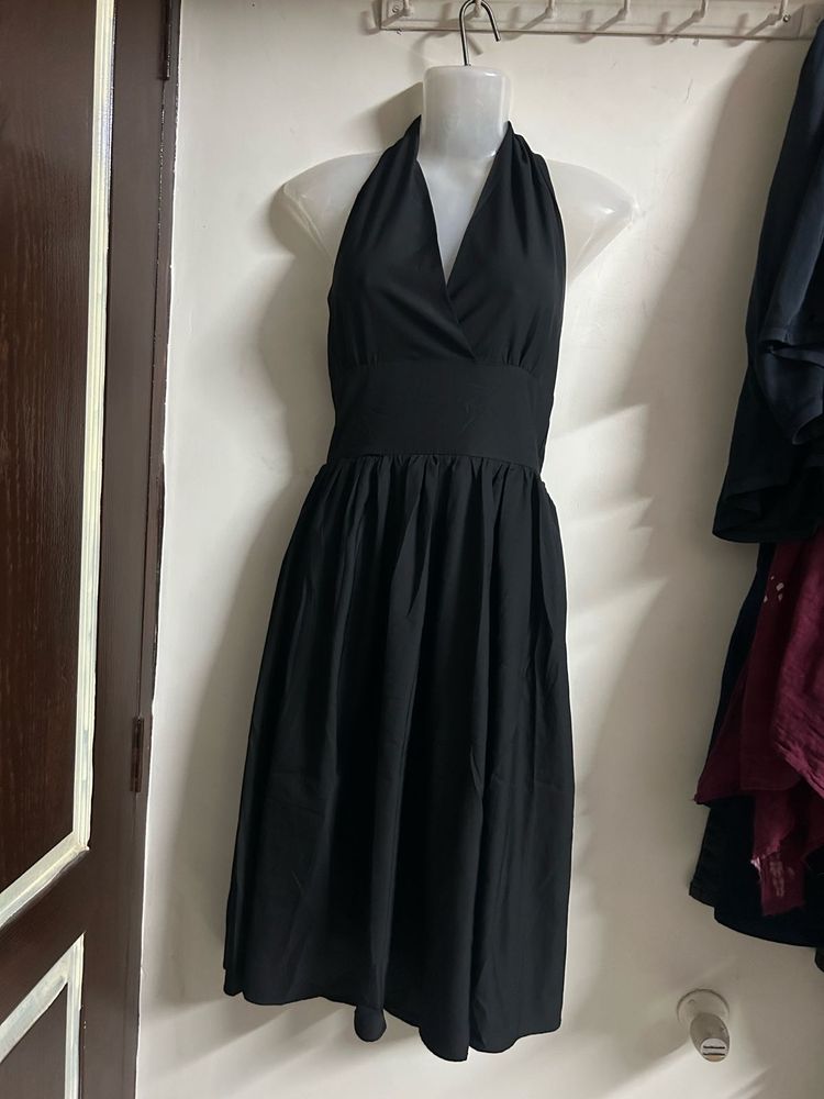 Classic Black Halter Neck Dress
