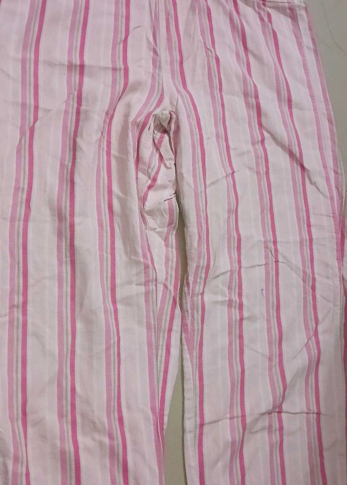 Pink Striped Pajama Pants