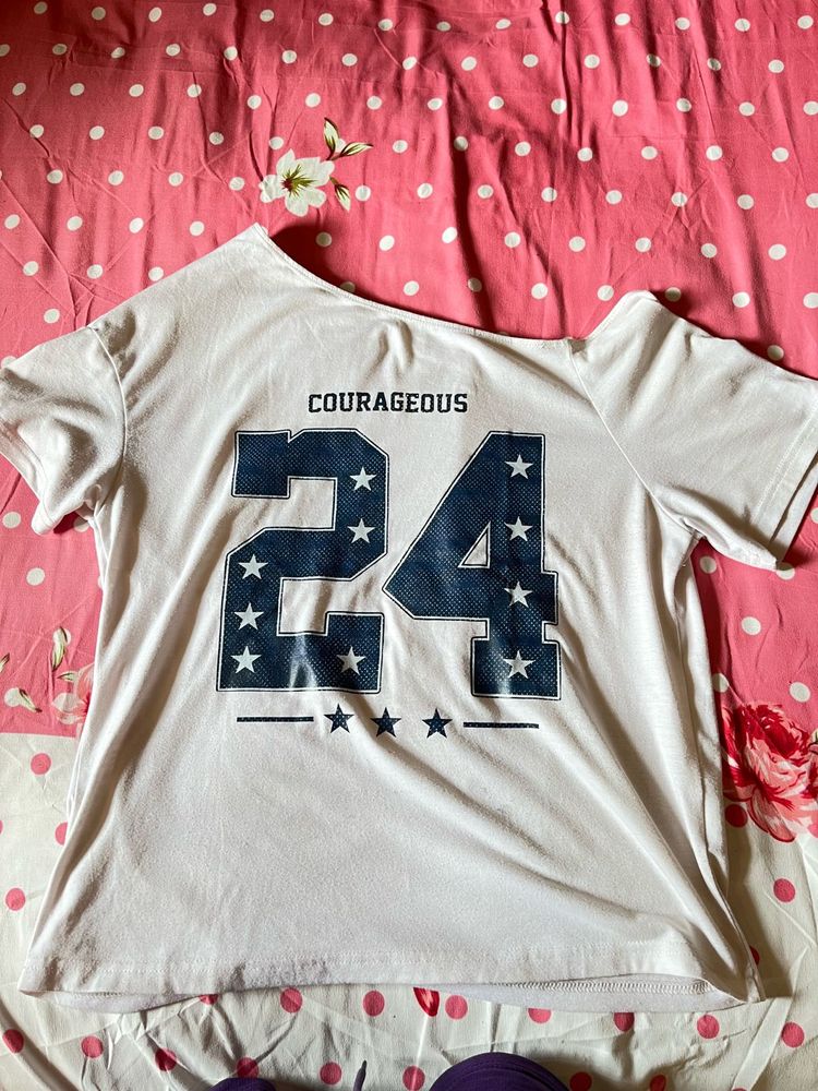 White "Courageous 24" Graphic T-Shirt