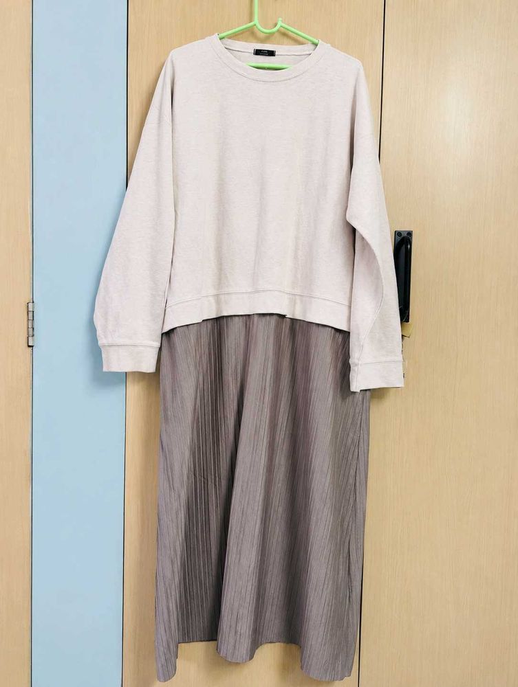 Pleated Midi Dress