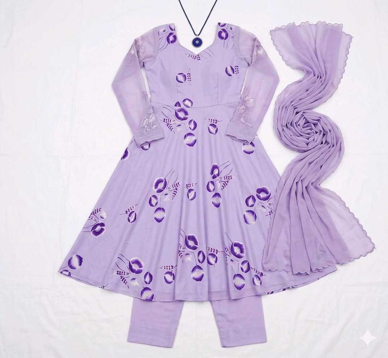 Purple Kurta Set with Dupatta