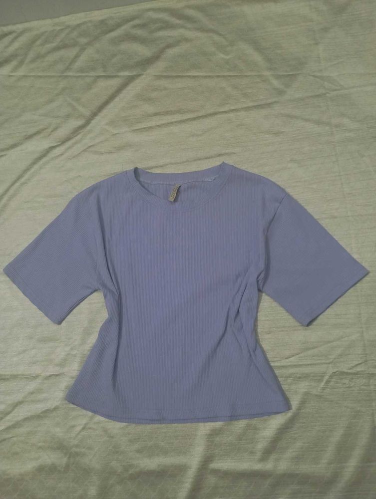 Simple Lavender Ribbed Top