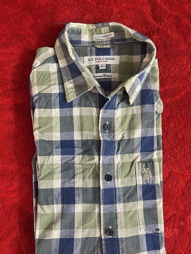 U.S. Polo Assn. Plaid Shirt - Size L