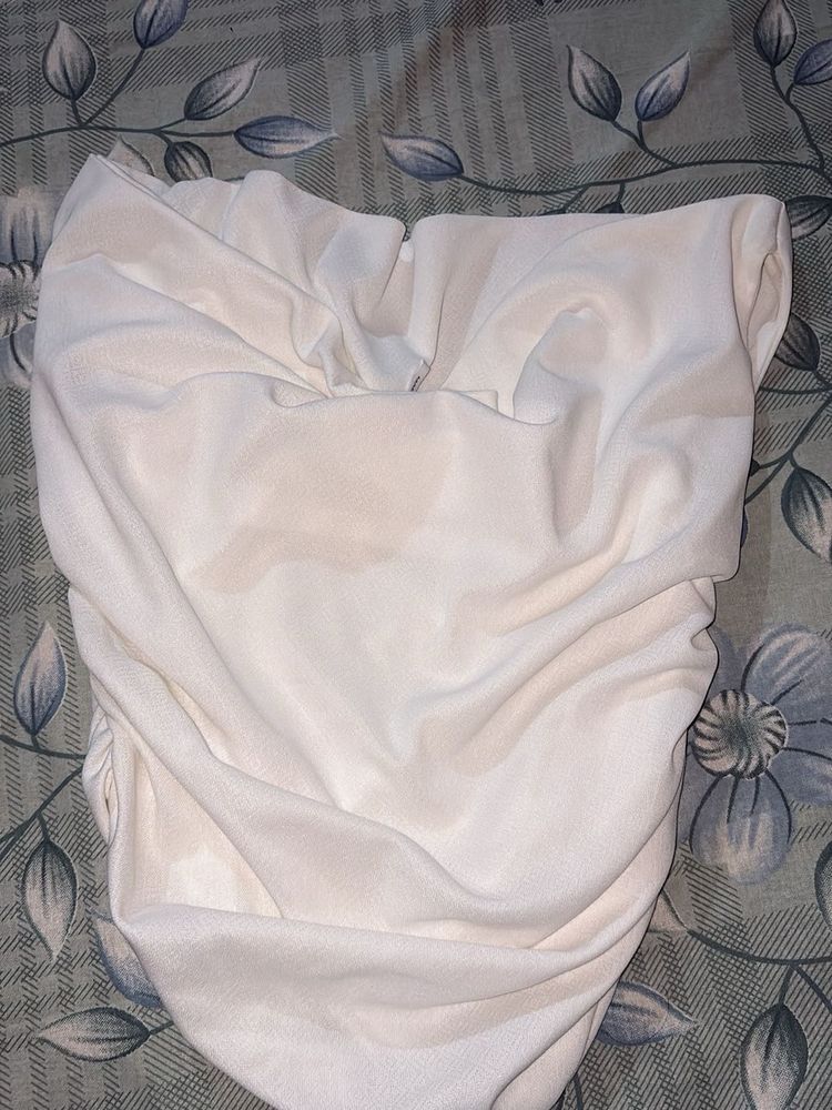 Cream Ruched Bodycon top