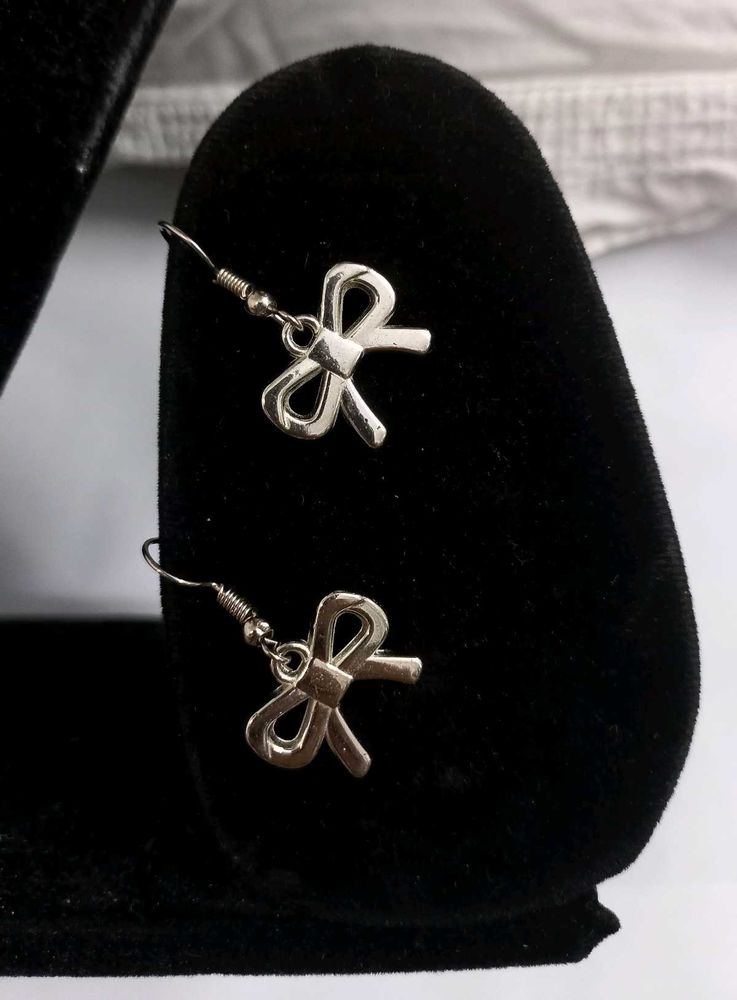 Handmade Silver Bow Earrings