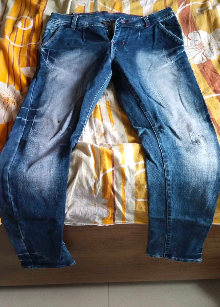Blue Washed Denim Jeans
