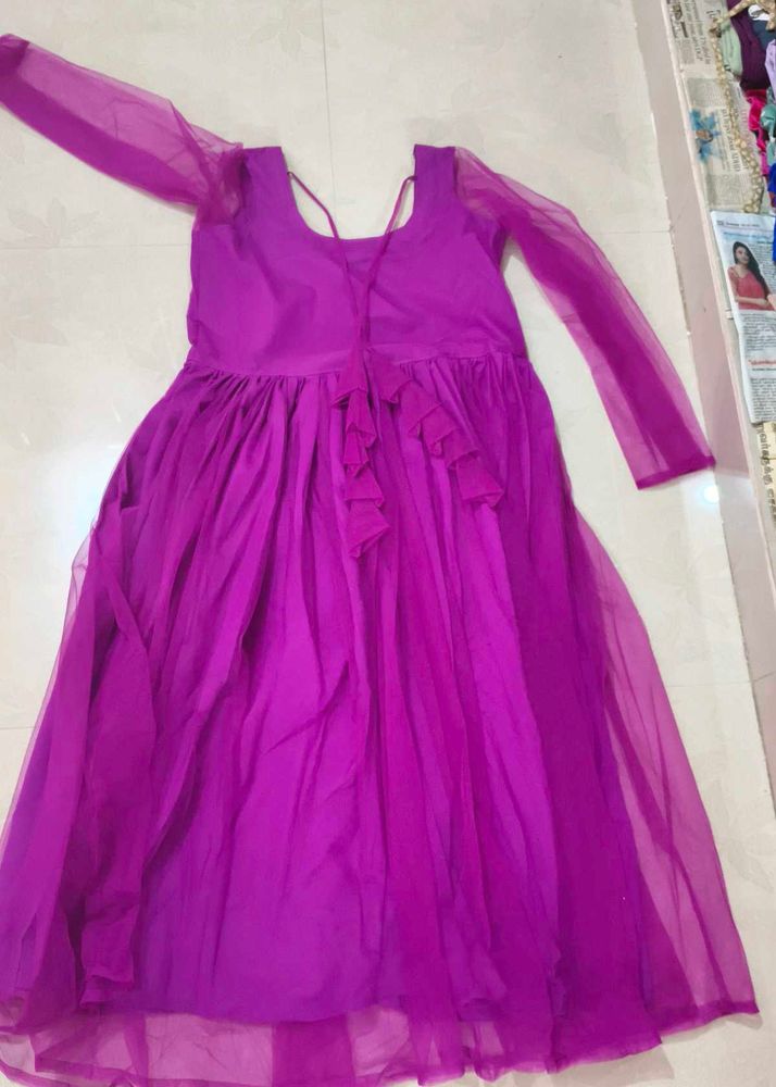 Elegant Purple Net Dress || Used One time