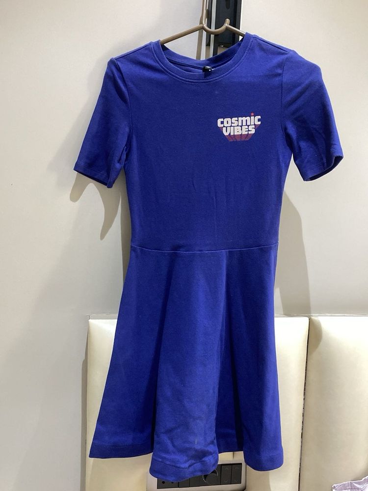 HM Blue "Cosmic Vibes" Skater Dress