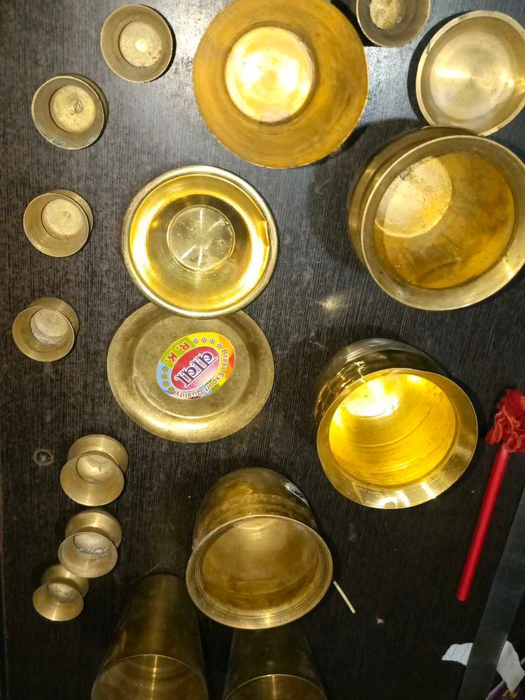 Brass Pooja Utensils Set for Religious Ceremonies